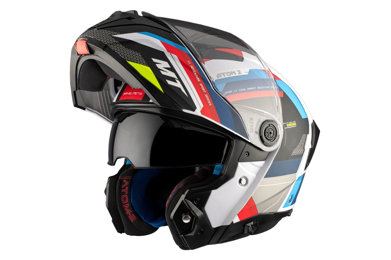 MT Atom 2 Sv Bast A0 Gloss Pearl Casco de motocicleta abatible