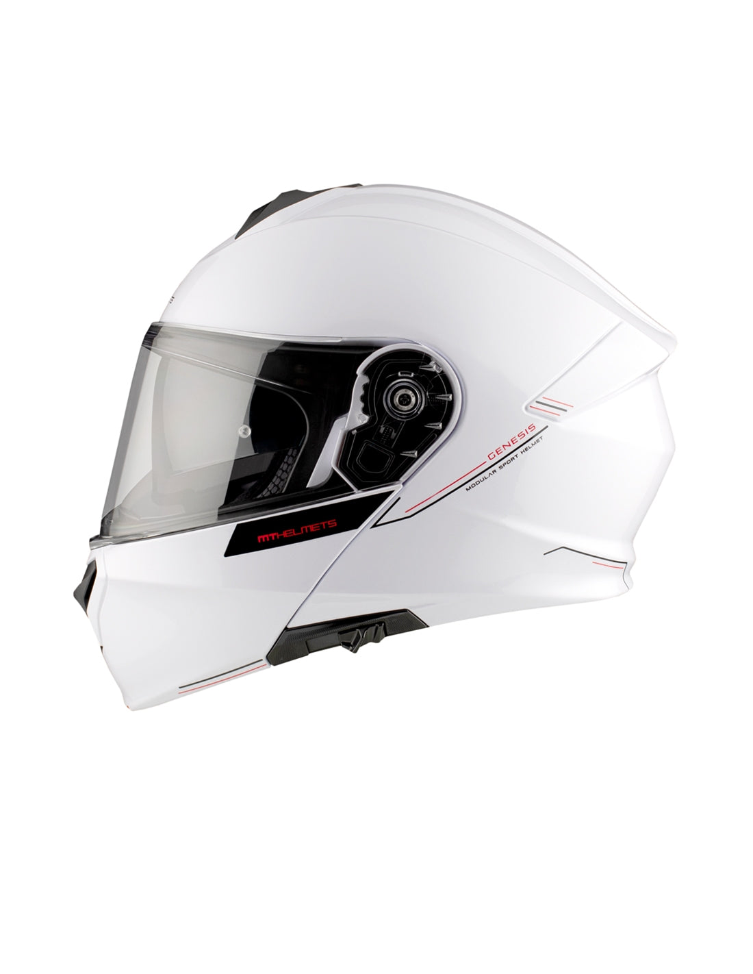 MT Genesis SV Solid A0 blanco brillante Casco modular de motocicleta – 1 – Maximomoto PT