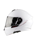 MT Genesis SV Solid A0 blanco brillante Casco modular de motocicleta