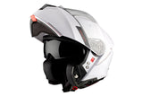 MT Genesis SV Solid A0 blanco brillante Casco modular de motocicleta