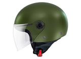 MT STREET S SOLID A6 MOTO JET CAPACETE VERDE FOSCO