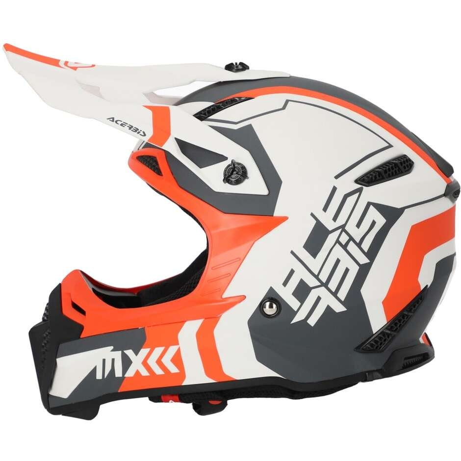ACERBIS PROFILE 5 MOTO MOTOCROSS CAPACETE BRANCO LARANJA