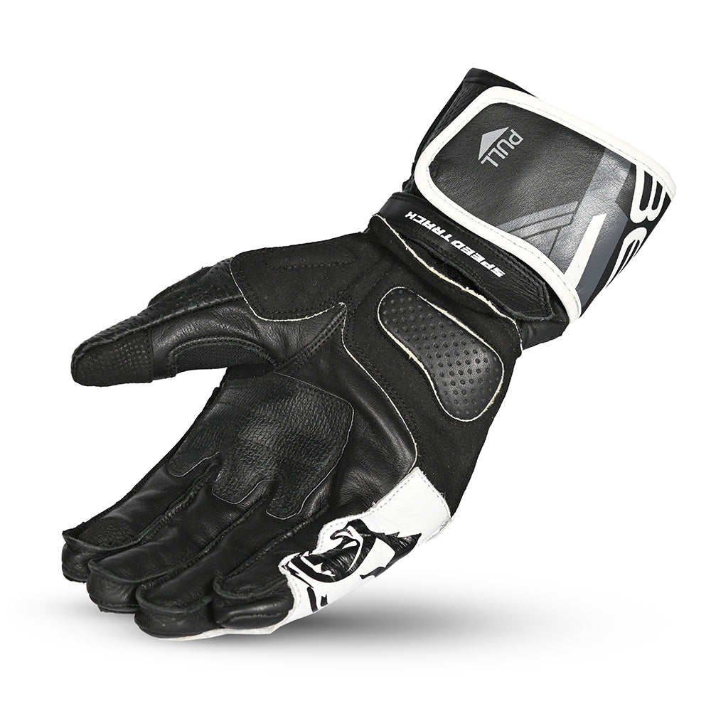 BELA LEMOX Moto Homem Couro Luvas Preto Branco