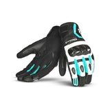 BELA AIR FLOW Moto Senhora Couro Luvas Turquesa Preta