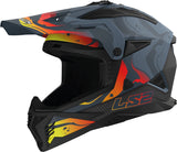 LS2 MX708 FAST II WASH CAPACETE DE MOTOCROSS PRETO CINZENTO LARANJA