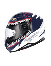SHIRO HUNTER SHARK MOTO INTEGRAL CAPACETE AZUL ESCURO MATE