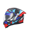 SHIRO RAPTOR CHASE ROJO MOTO INTEGRAL CAPACETE AZUL FOSCO