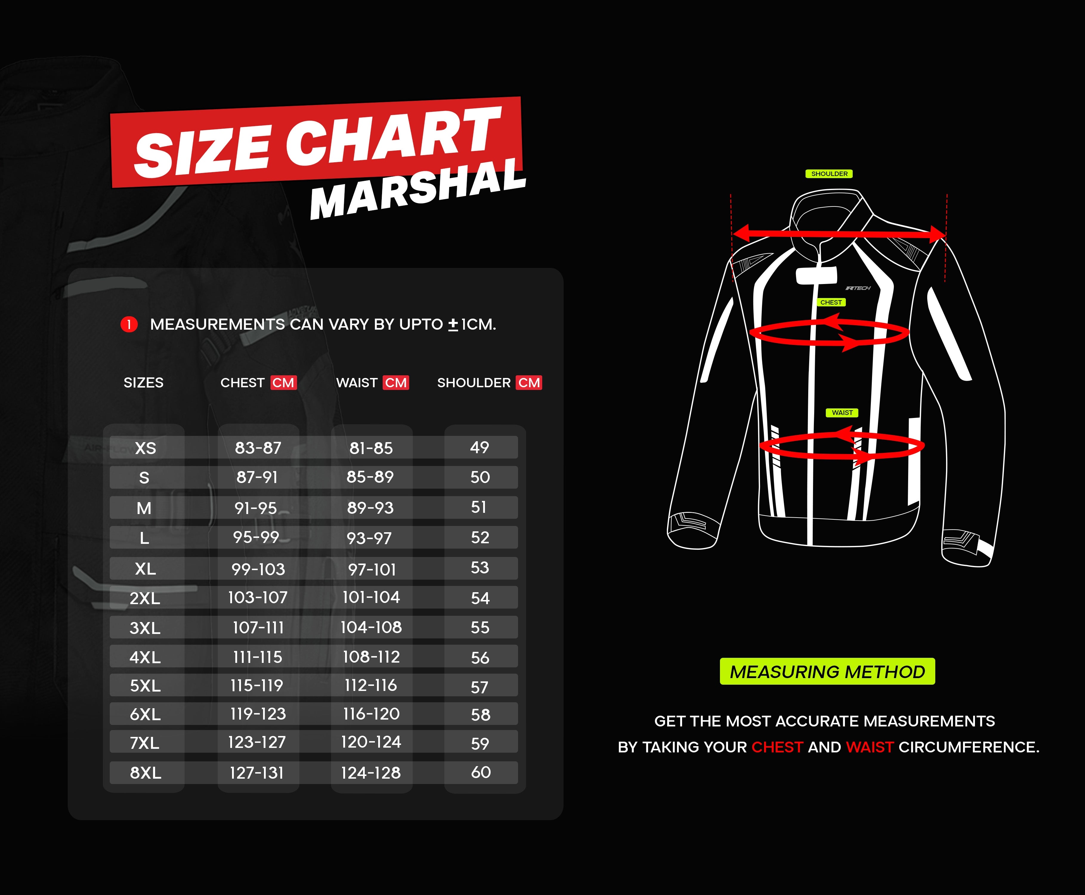 R-TECH MARSHAL Motorcycle Textile Jackets for Men, Black and Orange – 11 – Maximomoto PT