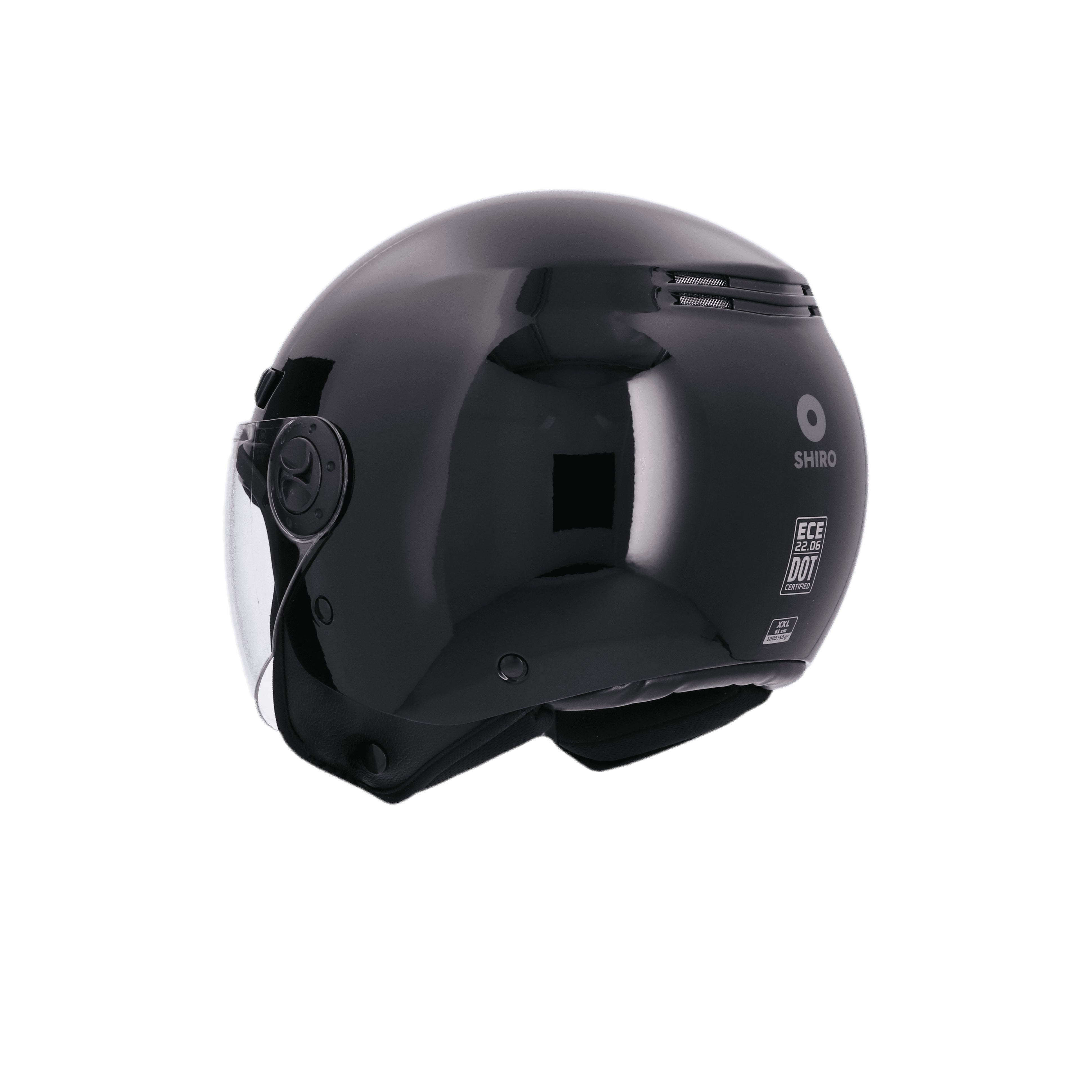 SHIRO SH-62 KIOTO MONOCOLOR Moto Jet Capacete Preto – 4 – Maximomoto PT