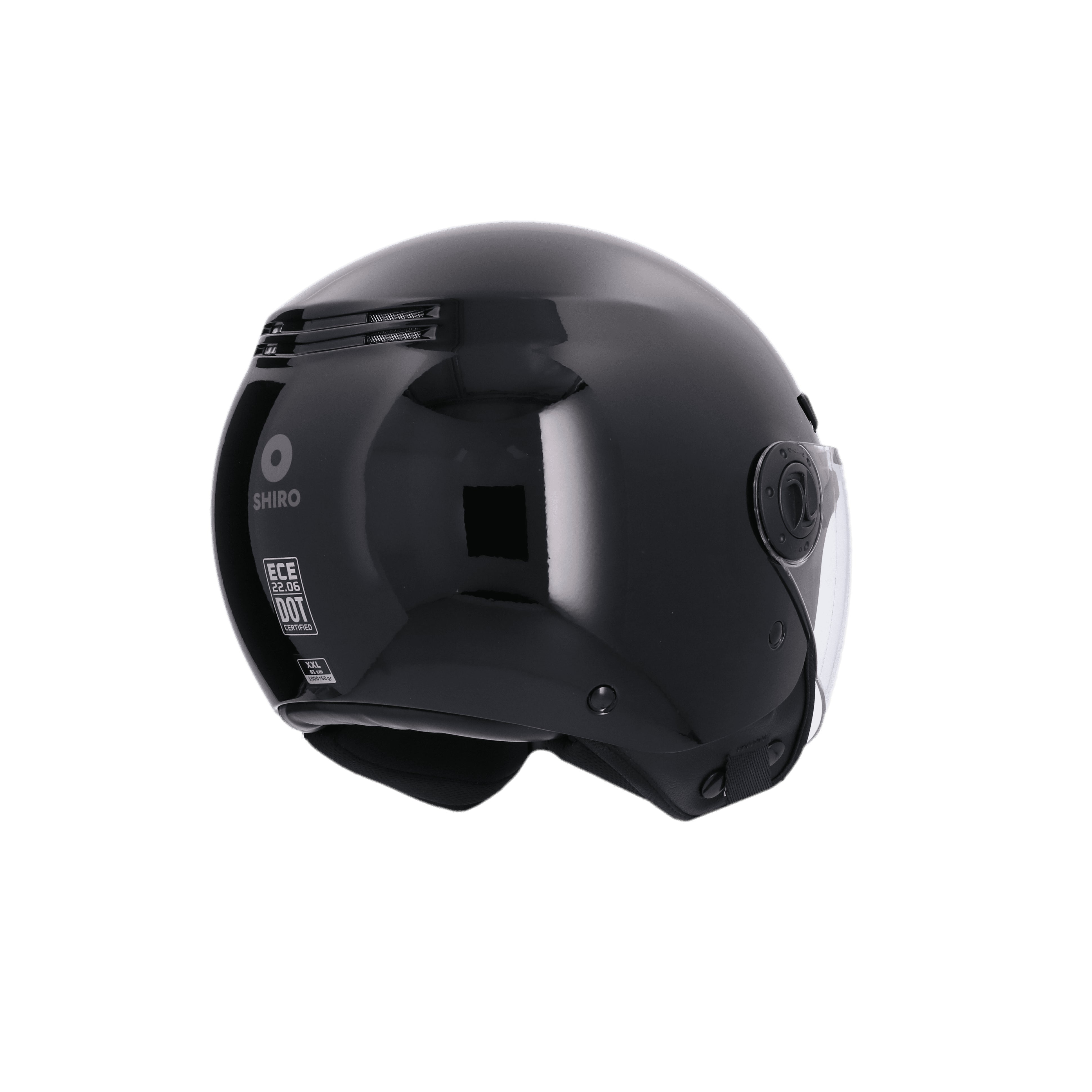 SHIRO SH-62 KIOTO MONOCOLOR Moto Jet Capacete Preto – 5 – Maximomoto PT
