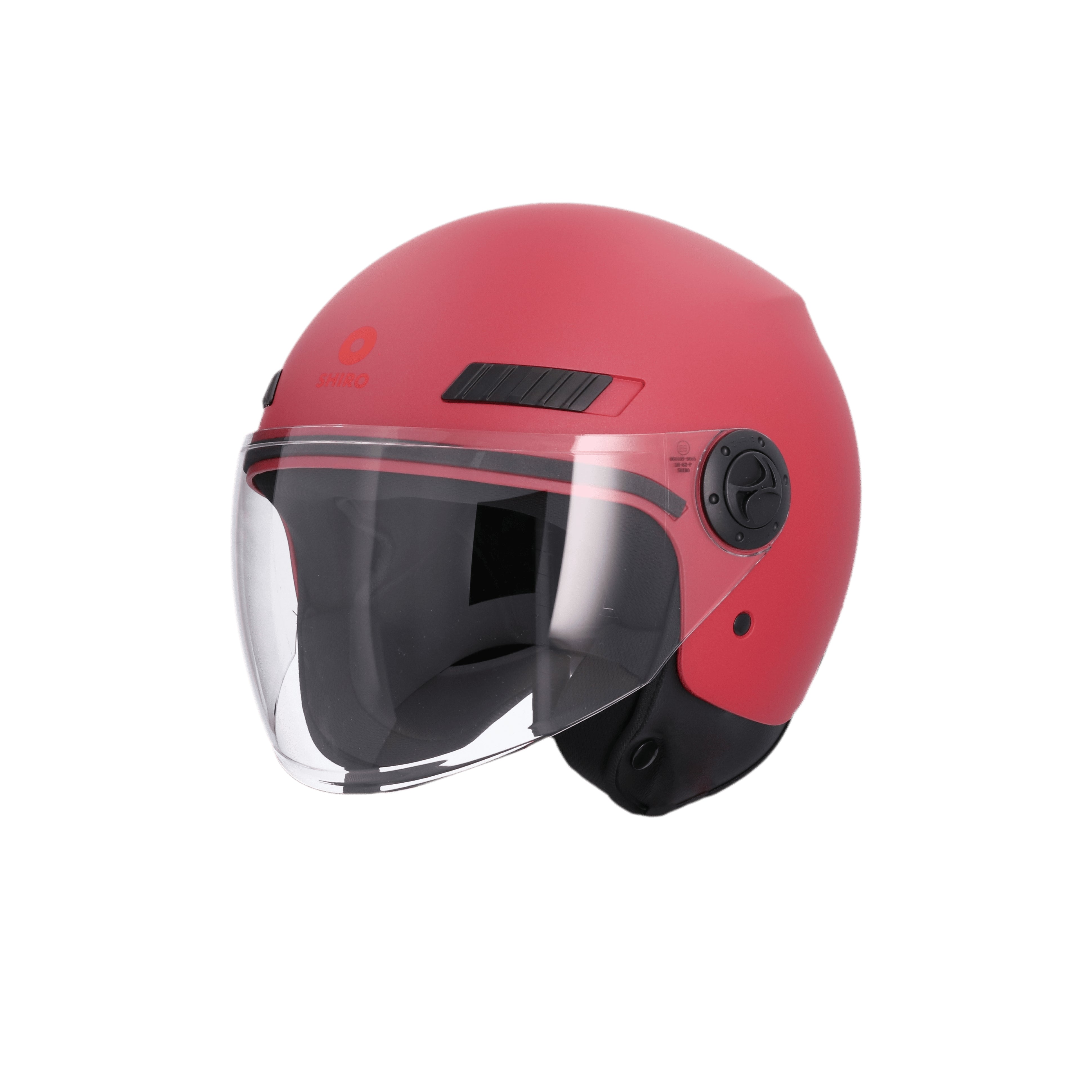 SHIRO SH-62 KIOTO MONOCOLOR Moto Jet Capacete Matt Vermelho – 1 – Maximomoto PT