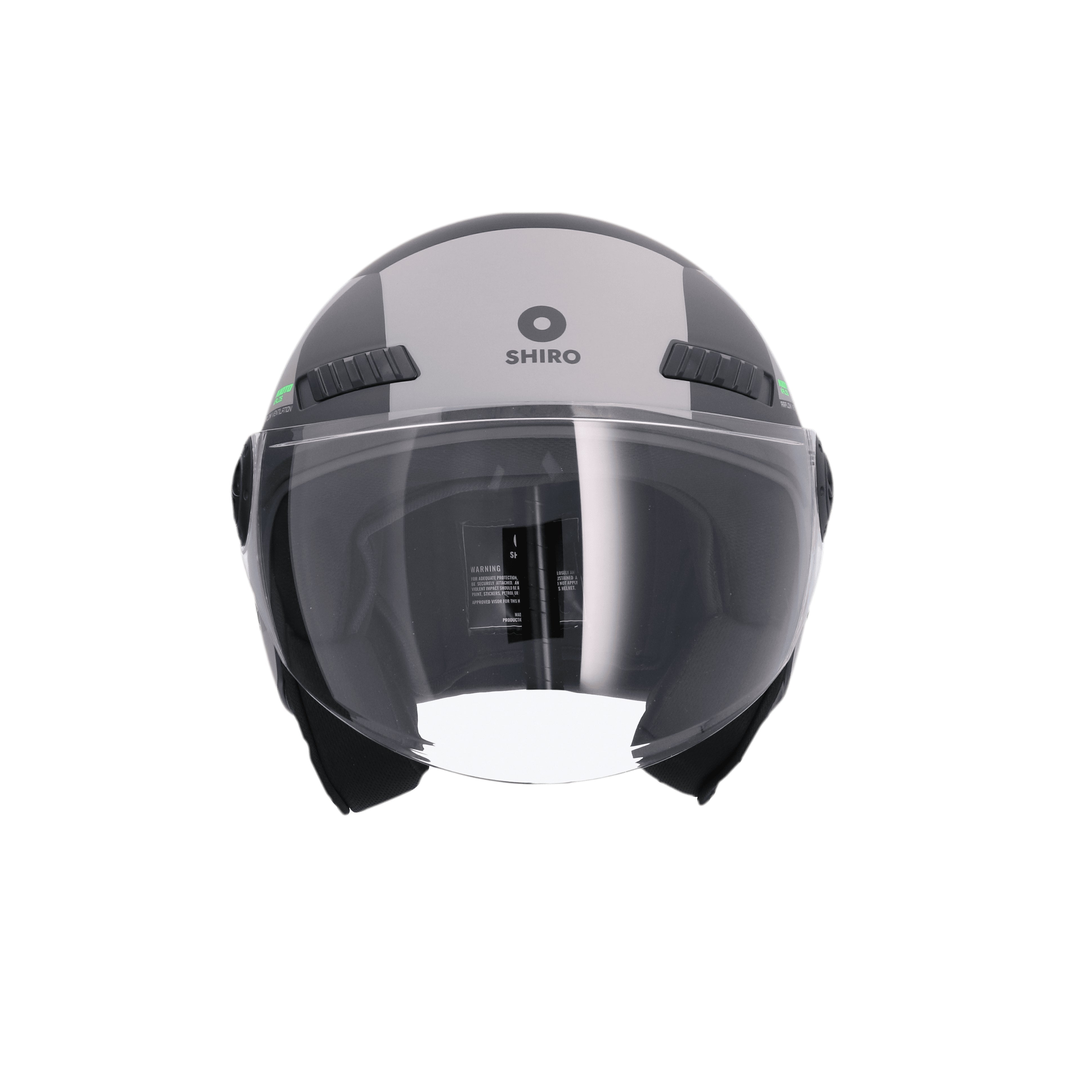 SHIRO KYOTO KALOS Motorcycle Open Face Helmet Matte Gray – 2 – Maximomoto PT