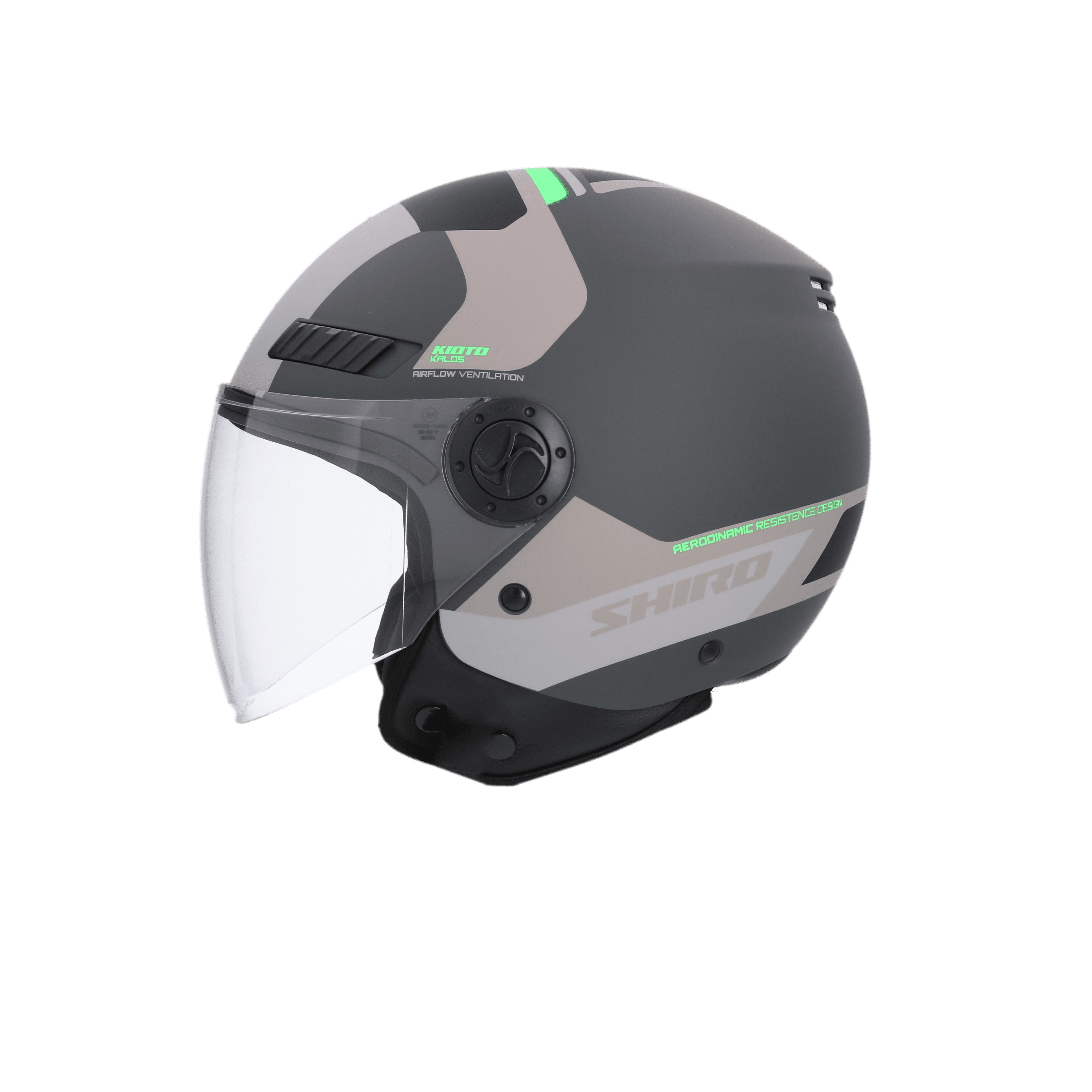 SHIRO KYOTO KALOS Motorcycle Open Face Helmet Matte Gray – 3 – Maximomoto PT