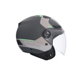 SHIRO KYOTO KALOS Moto Rosto Aberto Capacete Cinza Fosco