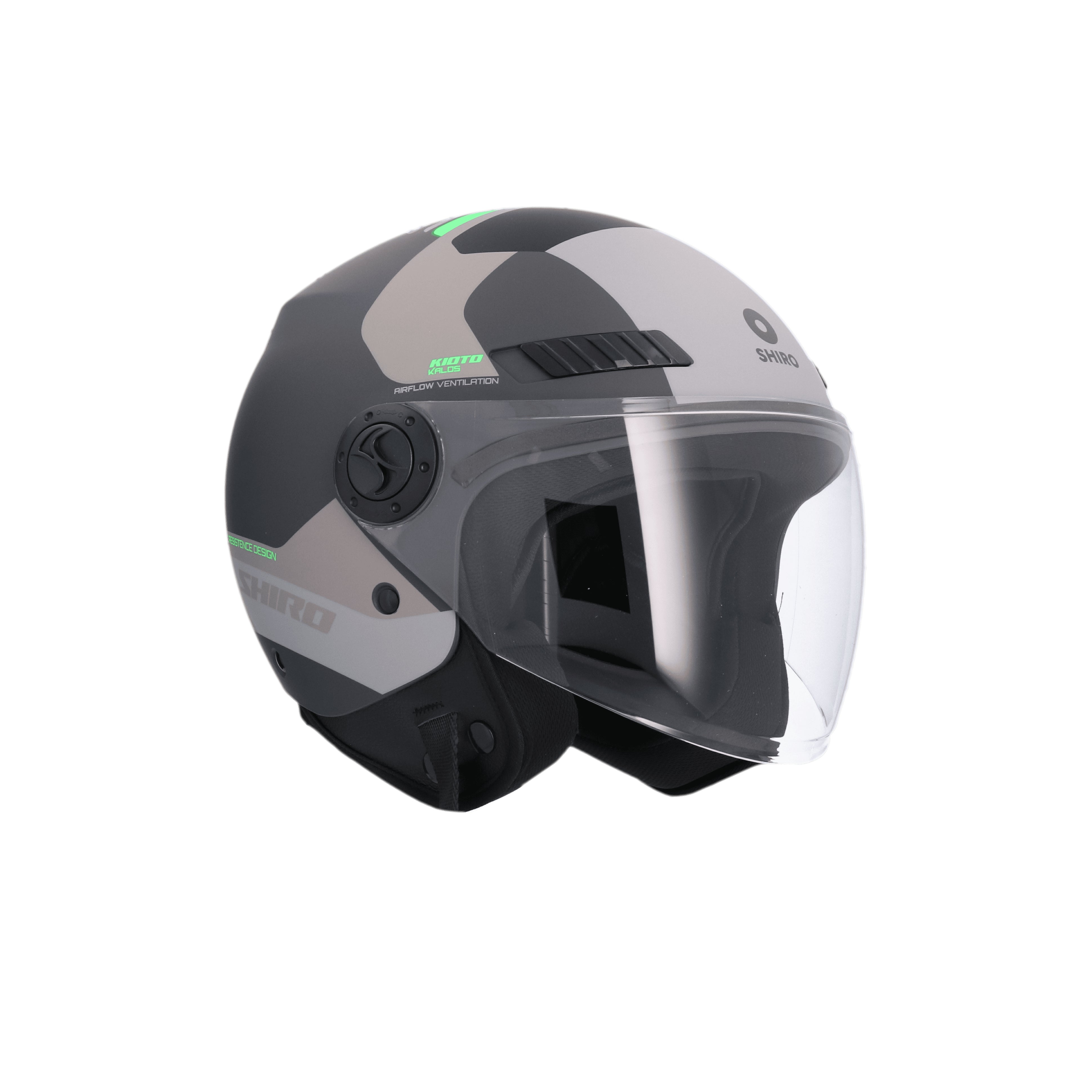 SHIRO KYOTO KALOS Motorcycle Open Face Helmet Matte Gray – 7 – Maximomoto PT