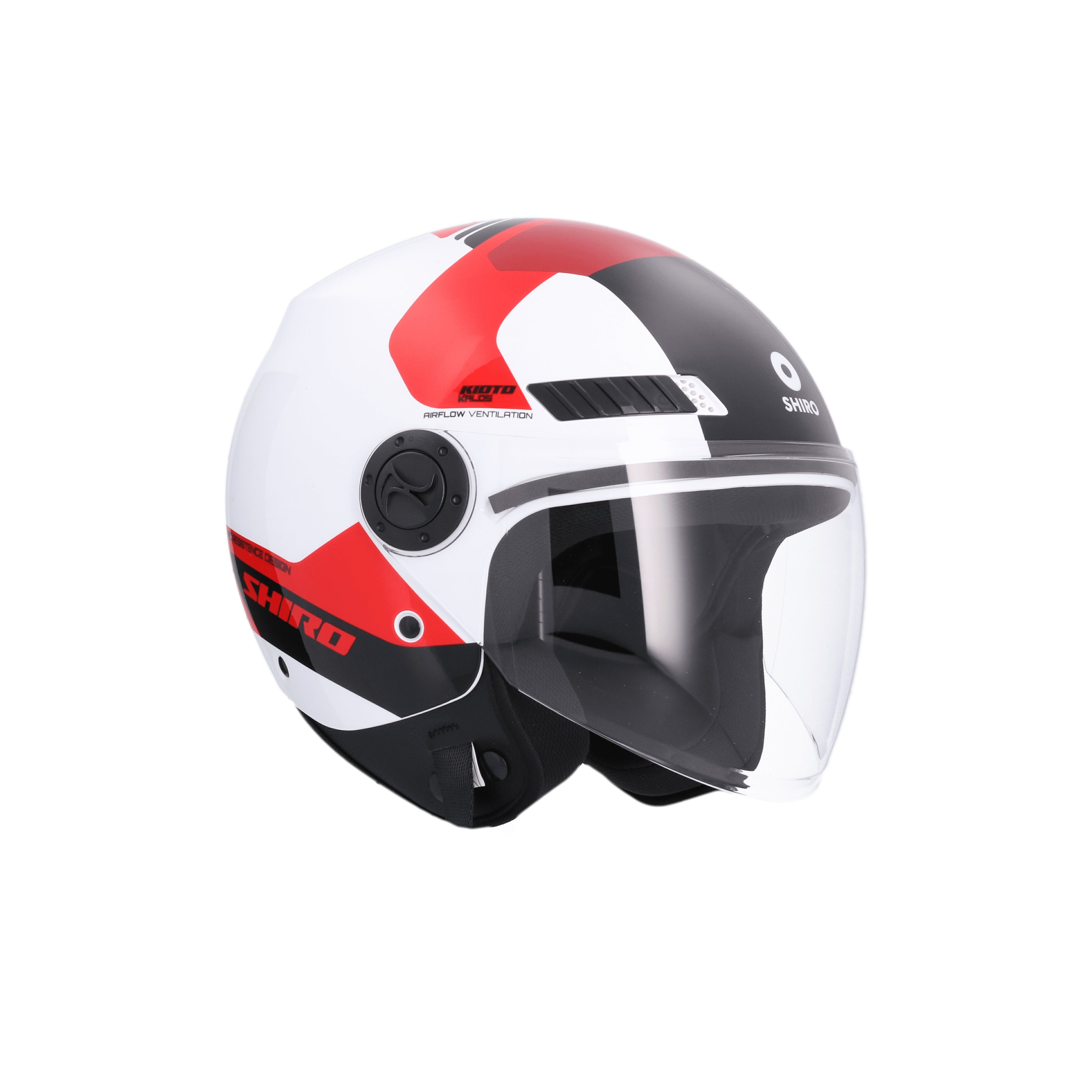 SHIRO KIOTO KALOS Moto Rosto Aberto Capacete Branco Vermelho – 7 – Maximomoto PT