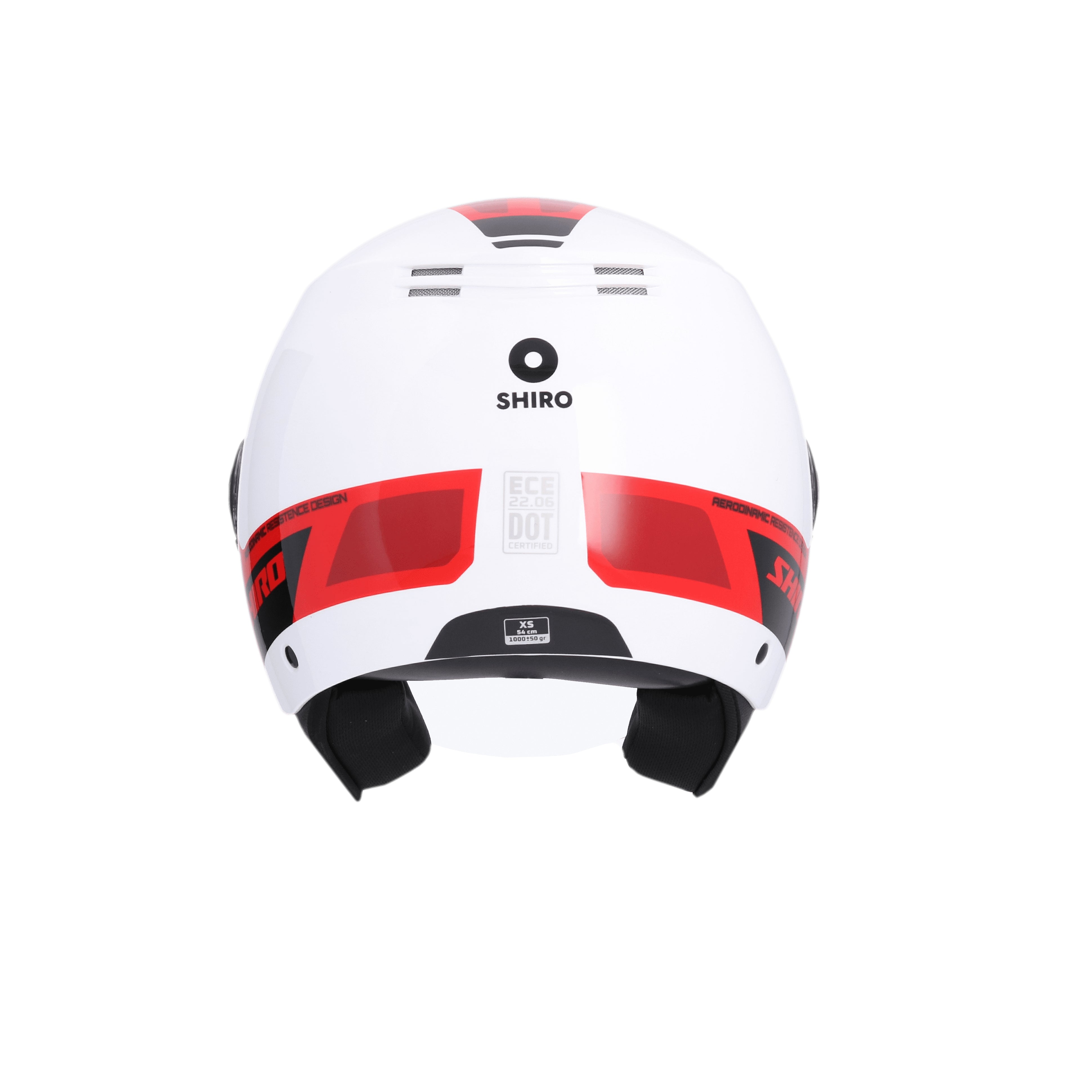 SHIRO KIOTO KALOS Moto Rosto Aberto Capacete Branco Vermelho – 8 – Maximomoto PT