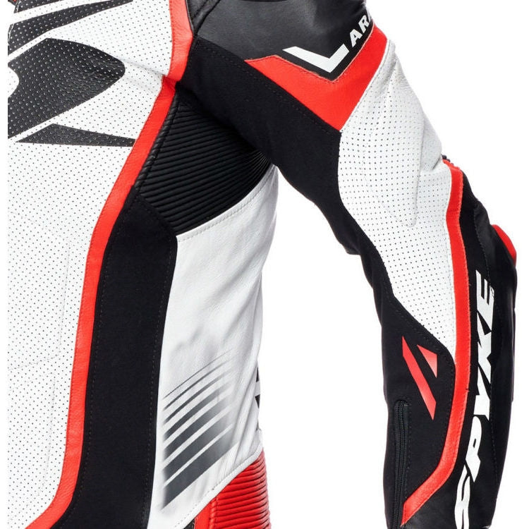SPYKE - ARAGON RACE 1PC SUIT BLACK/WHITE/FLUO RED - SECURTEX MOTOR S.L (t/a MaximoMoto)