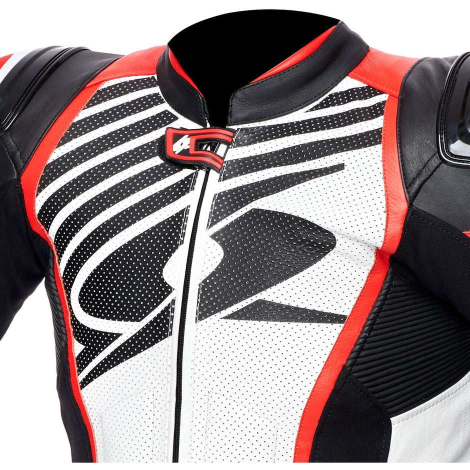 SPYKE - ARAGON RACE 1PC SUIT BLACK/WHITE/FLUO RED - SECURTEX MOTOR S.L (t/a MaximoMoto)