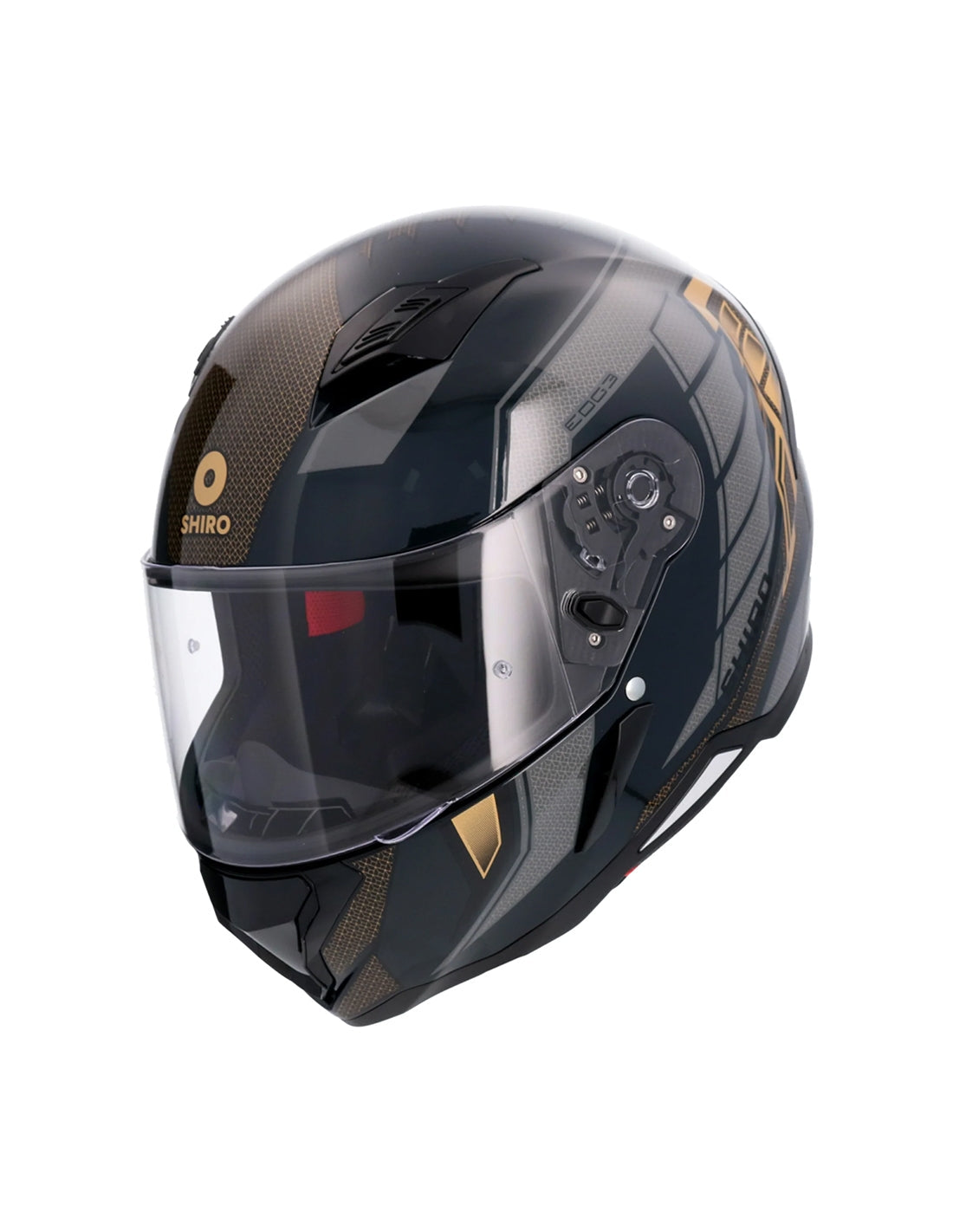SHIRO HUNTER SH-890 EDGE MOTO INTEGRAL CAPACETE PRETO OURO