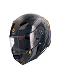 SHIRO HUNTER SH-890 EDGE MOTO INTEGRAL CAPACETE PRETO OURO