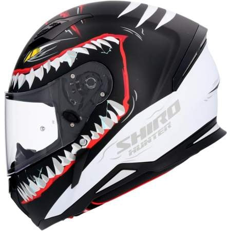 SHIRO HUNTER SHARK NG MOTO INTEGRAL CAPACETE FOSCO