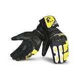 BELA LEMOX Moto Homem Luvas Preto Branco Amarelo