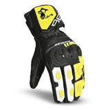 BELA LEMOX Moto Homem Luvas Preto Branco Amarelo