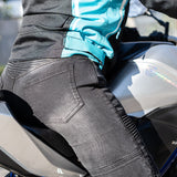 BELA ganga Street Senhora Motocicleta Calças preta