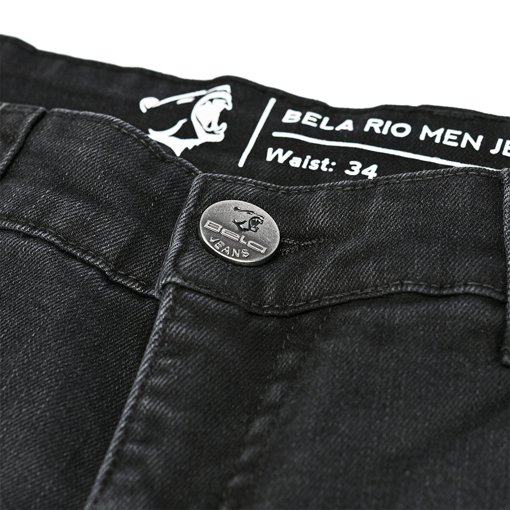 BELA RIO TIE & DY Jeans Moto Calcas Preto 34L