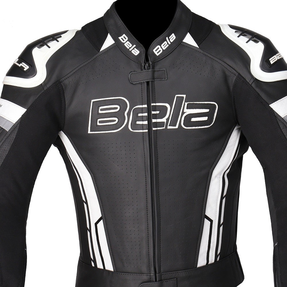 BELA Rocket Homem Moto Piel Casacos Preto Branco – 3 – Maximomoto PT