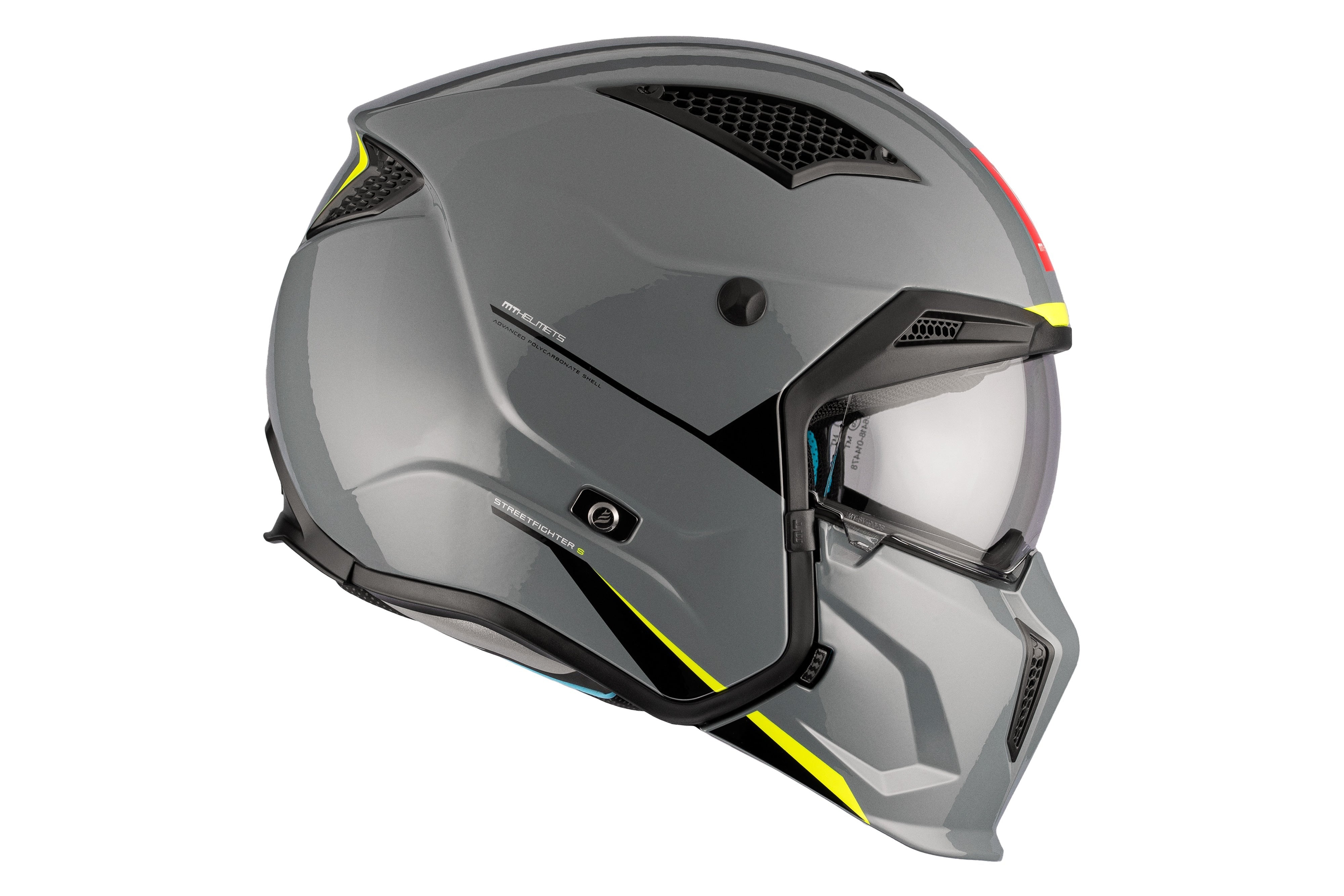 MT STREET FIGHTER SV SOLID A22 MOTO CAPACETE CINZA BRILLANT