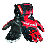 SEVENTY SD-R24 PISTA Luvas De Cuero Para Moto Para Hombre Negro Rojo