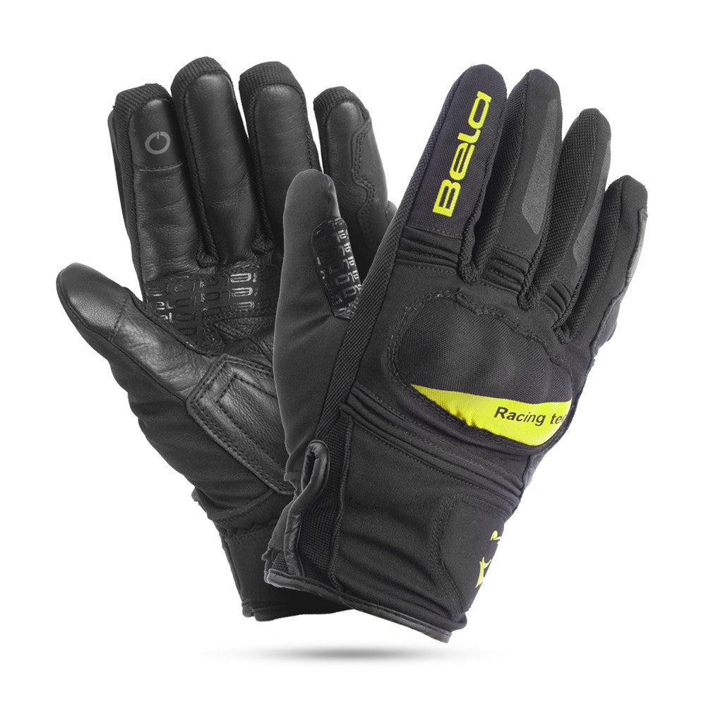 BELA BOOM WINTER WP Motorcycle Textile Gloves Black Fluorescent Yellow – 1 – Maximomoto PT