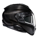 Casco de motocicleta modular abatible HJC RPHA 91 en color negro carbono