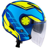 GIVI 12.3 STRATOS Aberto Scooter Jet Capacete Amarelo Azul Sólido