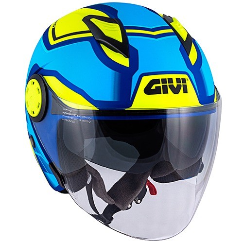 GIVI 12.3 STRATOS Open Face Scooter Jet Helmet Solid Yellow Blue – 3 – Maximomoto PT