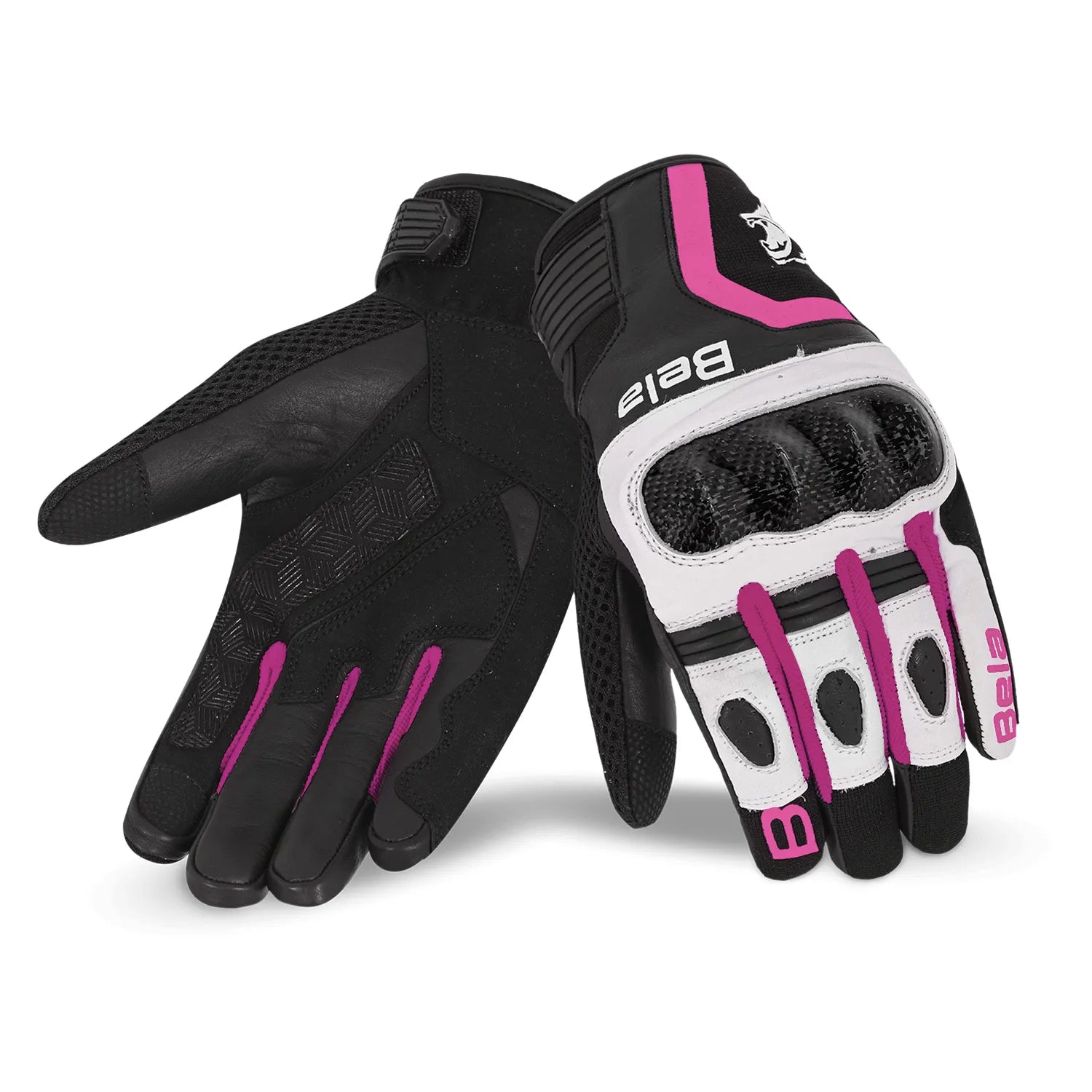 BELA AIR FLOW Moto Textile Gloves for Women, Black and Pink – 1 – Maximomoto PT