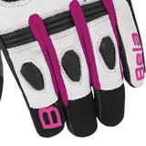 BELA AIR FLOW Moto Textile Gloves for Women, Black and Pink