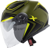 GIVI X.22 PLANETD HYPER Moto Jet Capacete Preto Verde Amarelo