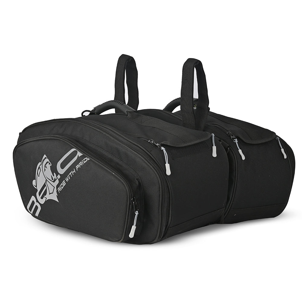 BELA Moto Mochila Couro Textil Alavanca Preto – 1 – Maximomoto PT