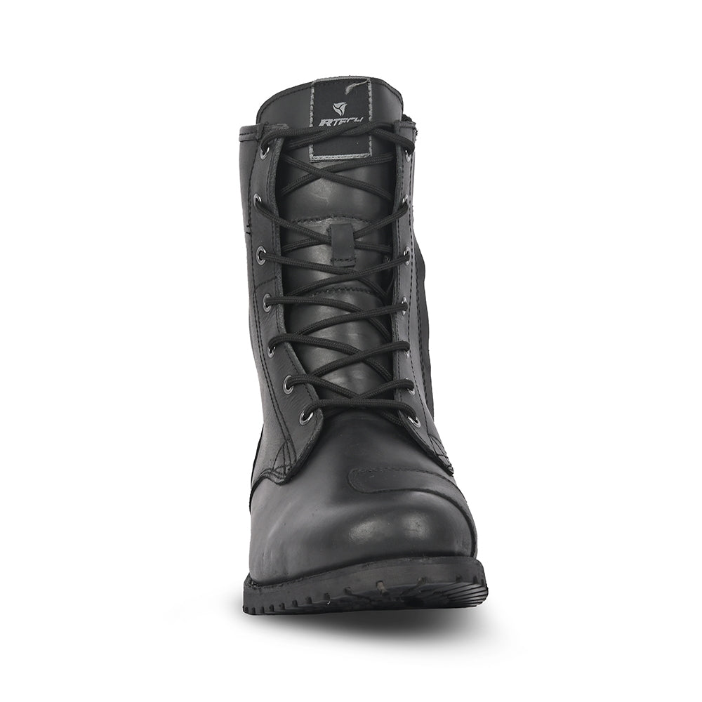 R-TECH ROYAL WP Moto Couro Botas Preto - Imagem frontal da Boots
