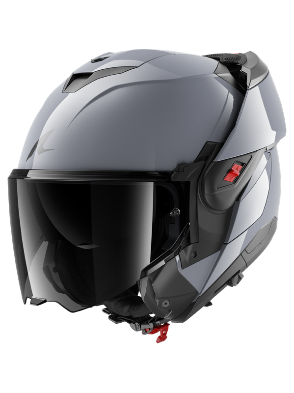 SHARK OXO DARK SHADOW FLIP DELANTERO CASCO PISTOLA PLATA – 2 – Maximomoto PT