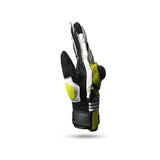 R-TECH ROCCO Moto Couro Luvas Preto Fluorescente Amarelo