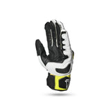 R-TECH ROCCO Moto Couro Luvas Preto Fluorescente Amarelo