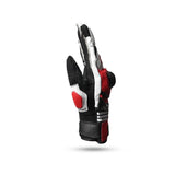 R-TECH ROCCO Moto Couro Luvas Preto Fluorescente Vermelho