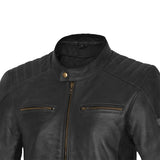 BELA STARK Motorcycle Leather Jackets Black Gray