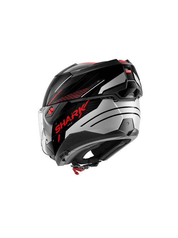 SHARK OXO RYDGER FOLDABLE MODULAR CASCO NEGRO PLATA ROJO – 3 – Maximomoto PT