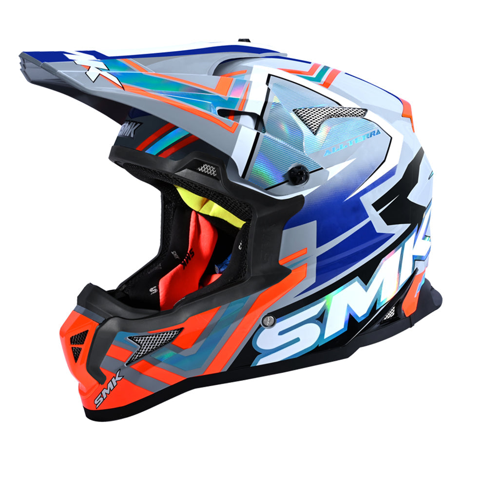 SMK ALLTERRA X-ACES DECORATED SHINE CAPACETE MOTOCROSS (GL657)