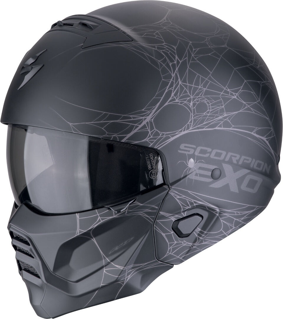 SCORPION EXO-Combat II Spiderweb Open Jet Casco Black Matte Silver – 1 – Maximomoto PT